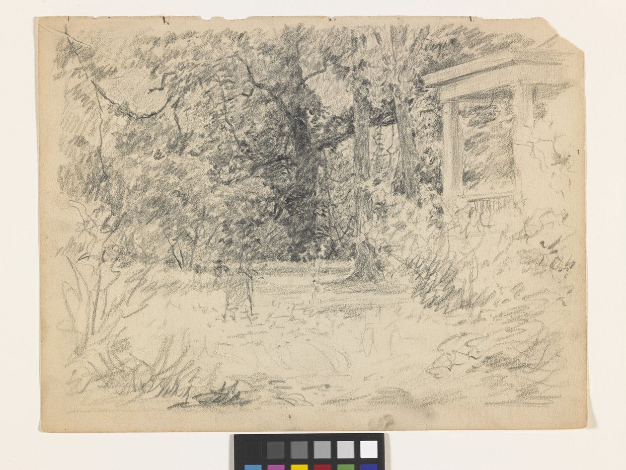 Studie pro Winifred At The Hermitage (tužka na špinavě bílém papíře) od John Otis Adams