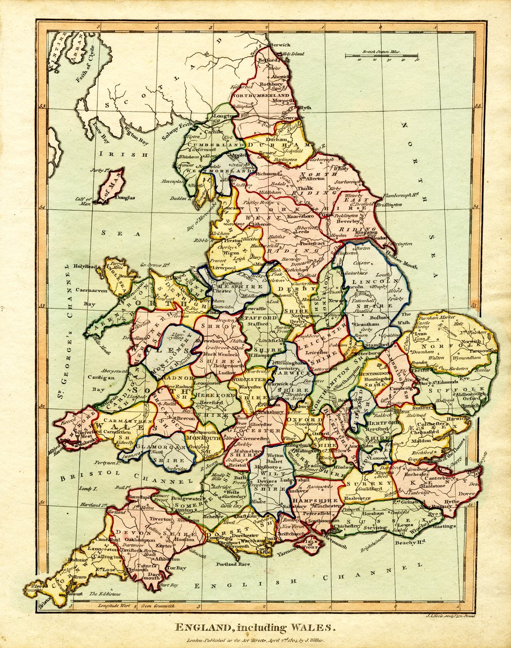 Mapa Anglie a Walesu od John Pass