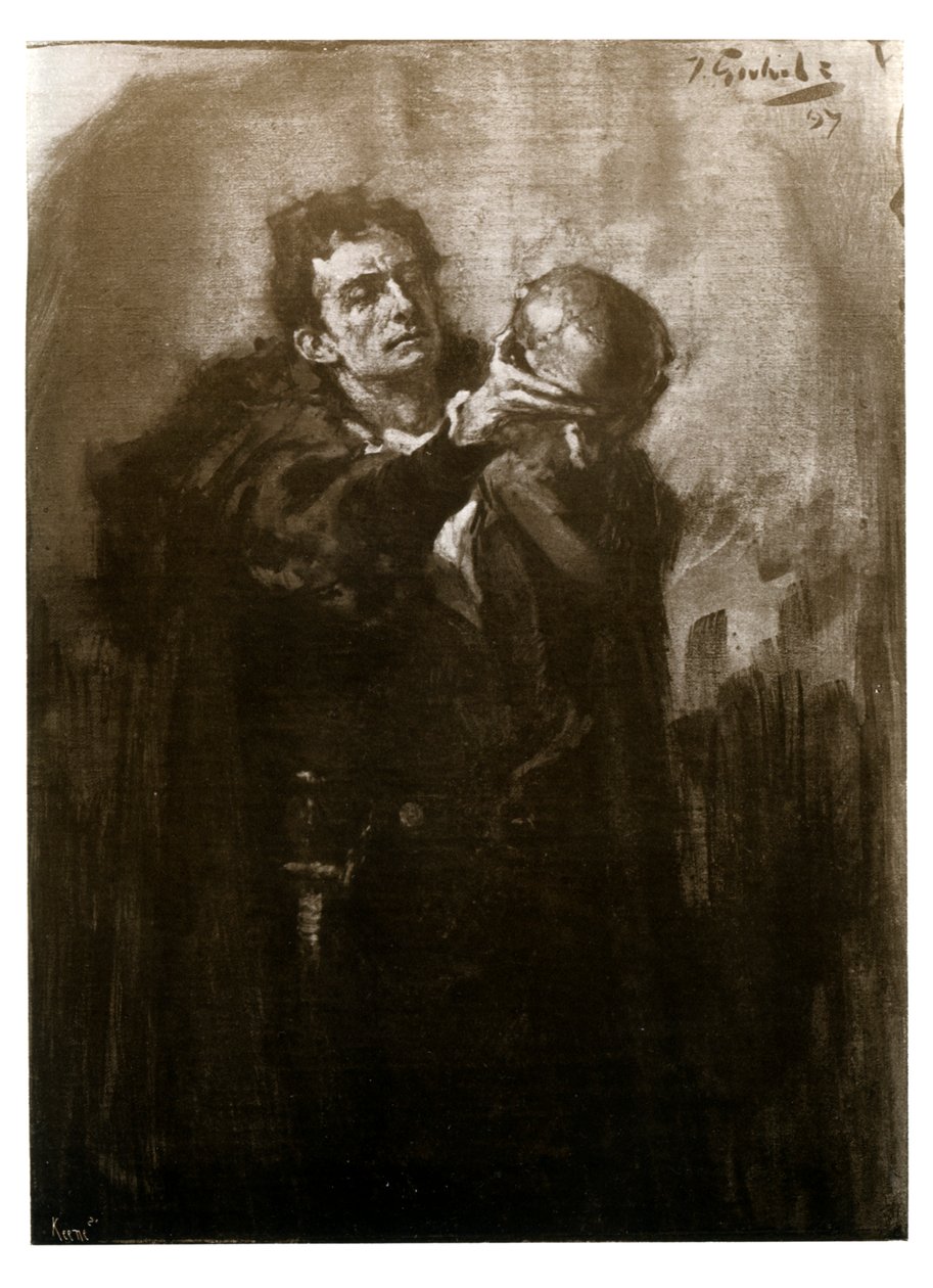 Forbes-Robertson jako Hamlet, konec 19. století. od John Percival Gulich