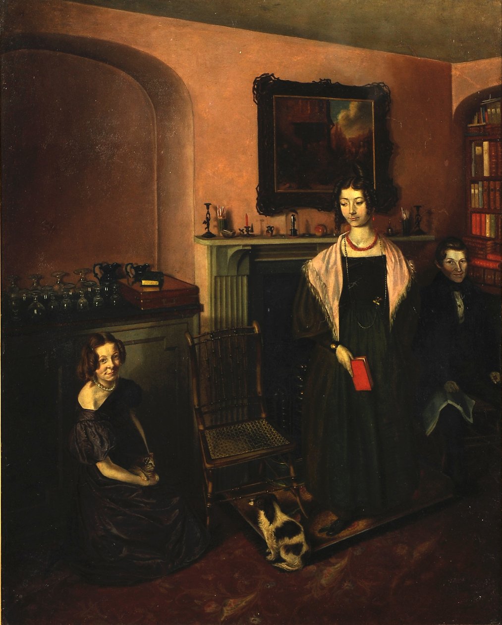 Fireside v rodinném domě se třemi členy rodiny, 1830-35 od John Petherick