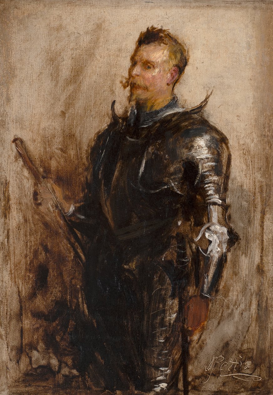 Studie rytíře (olej na plátně) od John Pettie