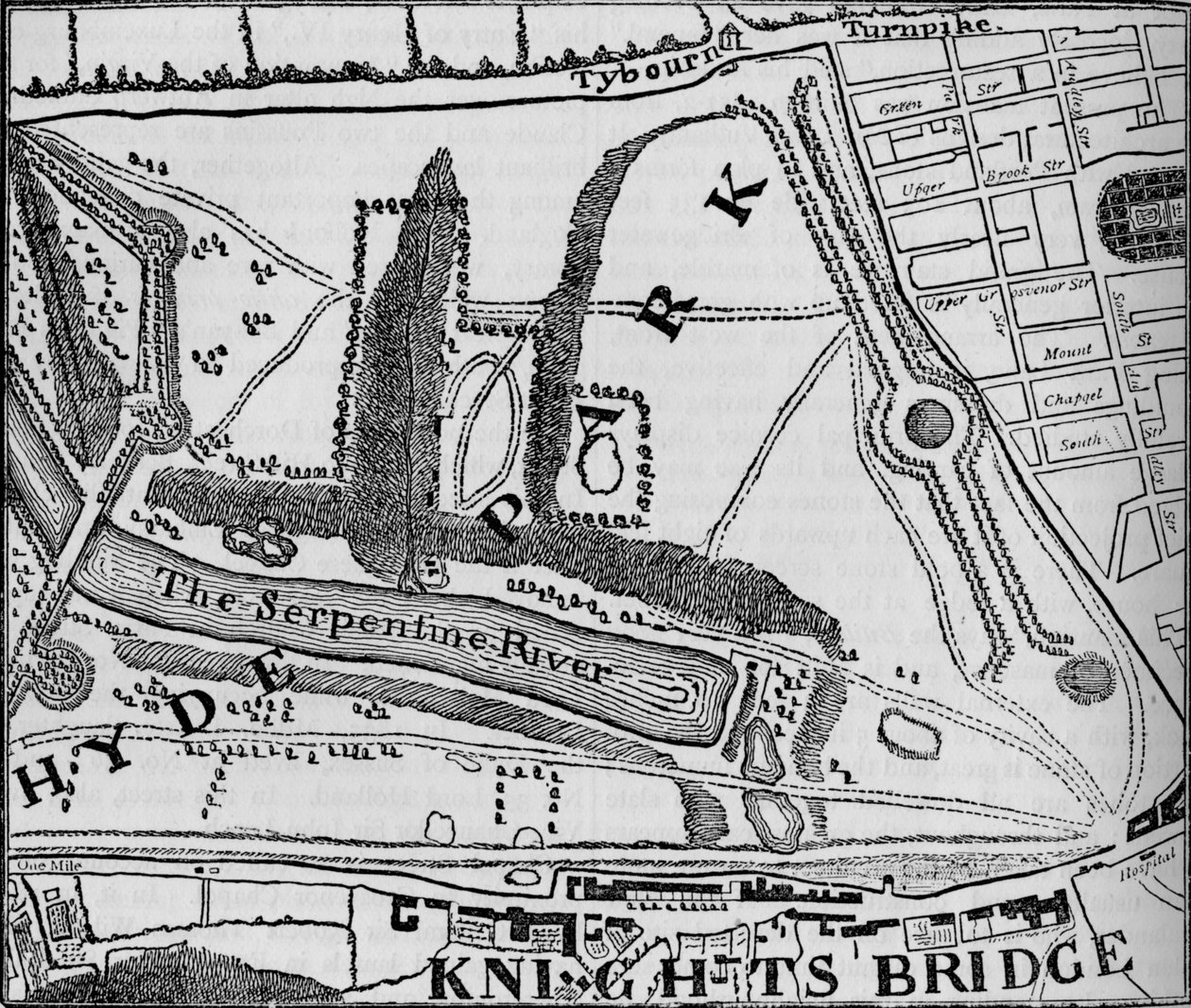 Mapa Hyde Parku, Londýn, 1748 1878 od John Pine