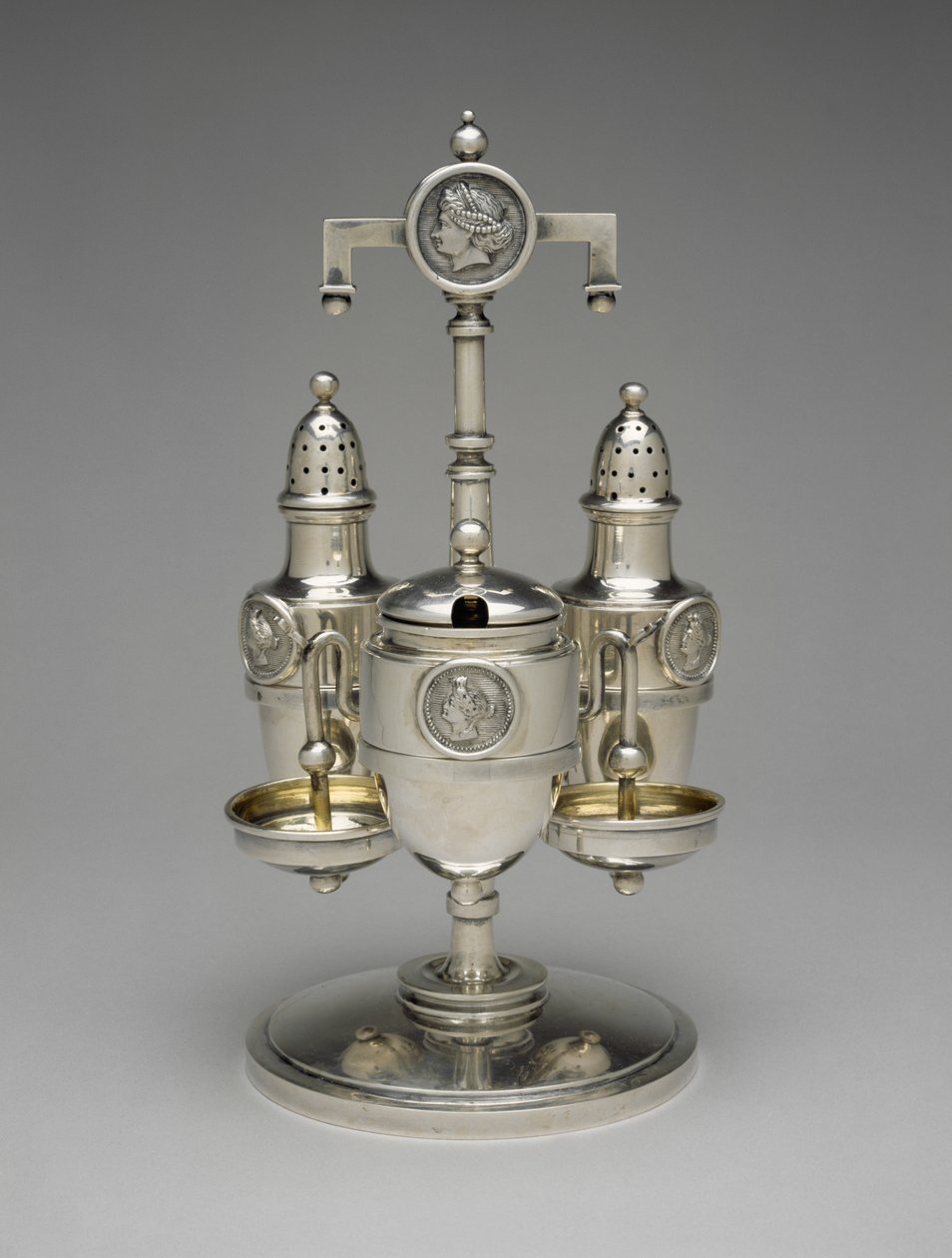 Caster Set, c. 1862-1871 (stříbro se stříbrným zlacením) od John R. (attr.to) Wendt