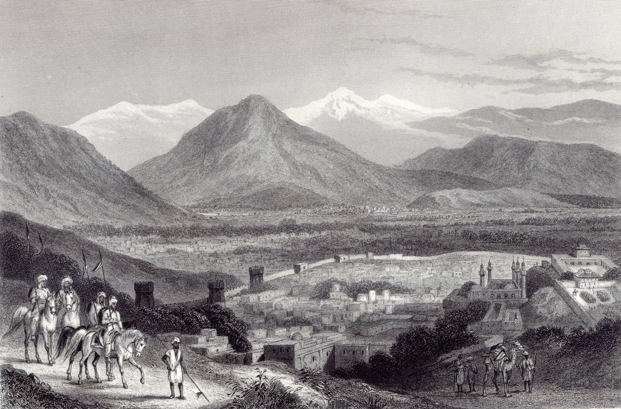Cabul z Bala Hissar, ryl J. Stephenson, c.1870 od John Ramage