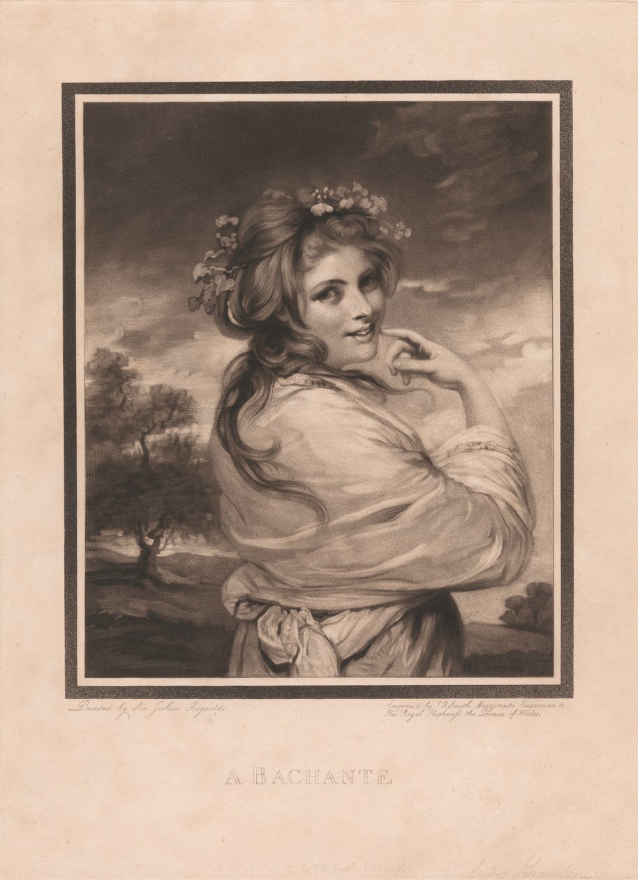 Emma Hart jako bakchantka od John Raphael Smith
