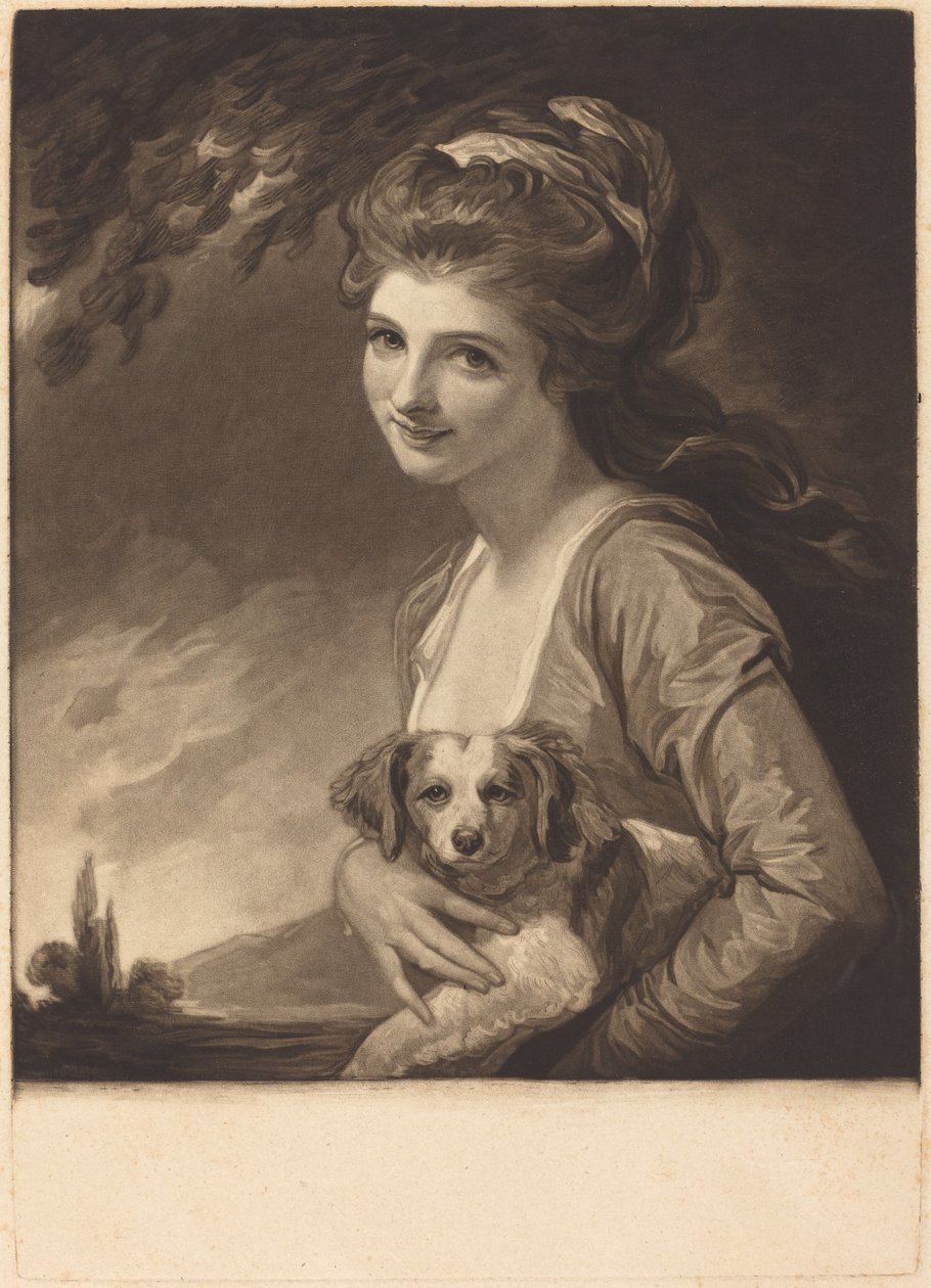 Lady Hamilton jako příroda, publikoval 1784. od John Raphael Smith