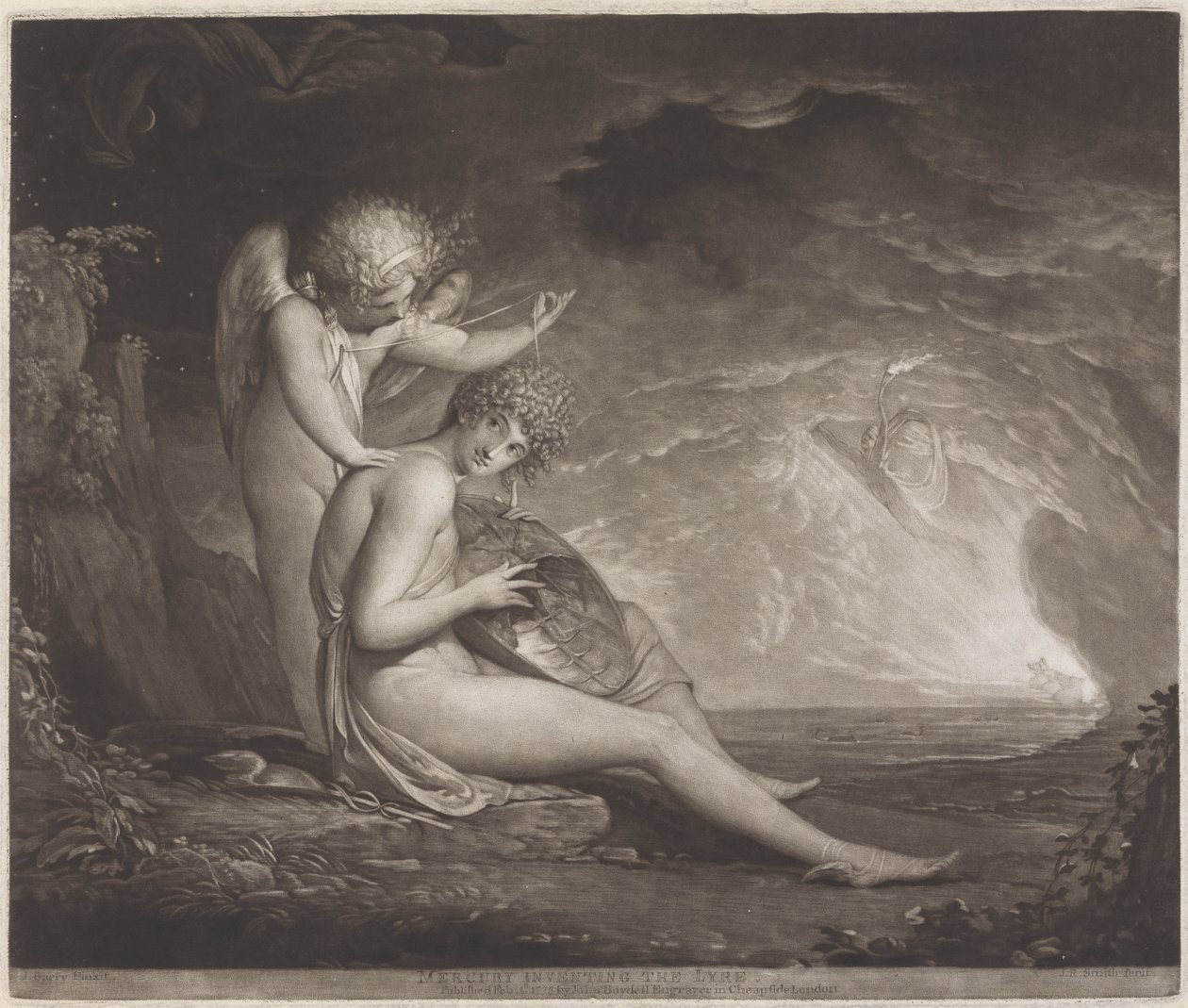 Merkur vynalézající lyru od John Raphael Smith