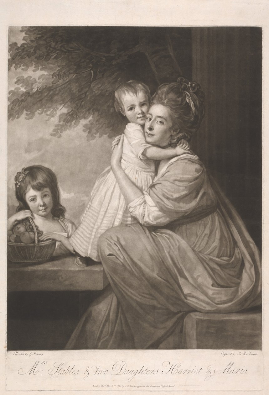 Paní Stablesová a dvě dcery, Harriet a Maria od John Raphael Smith