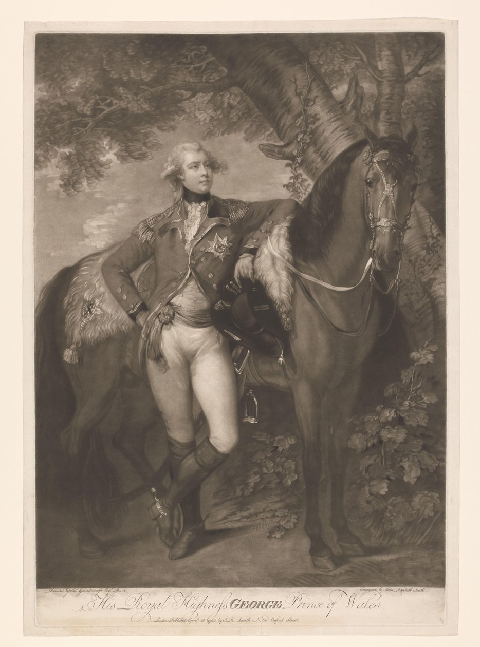 Portrét van George IV jako princ z Walesu Jeho královská výsost George Prince z Walesu (titul na předmětu) od John Raphael Smith