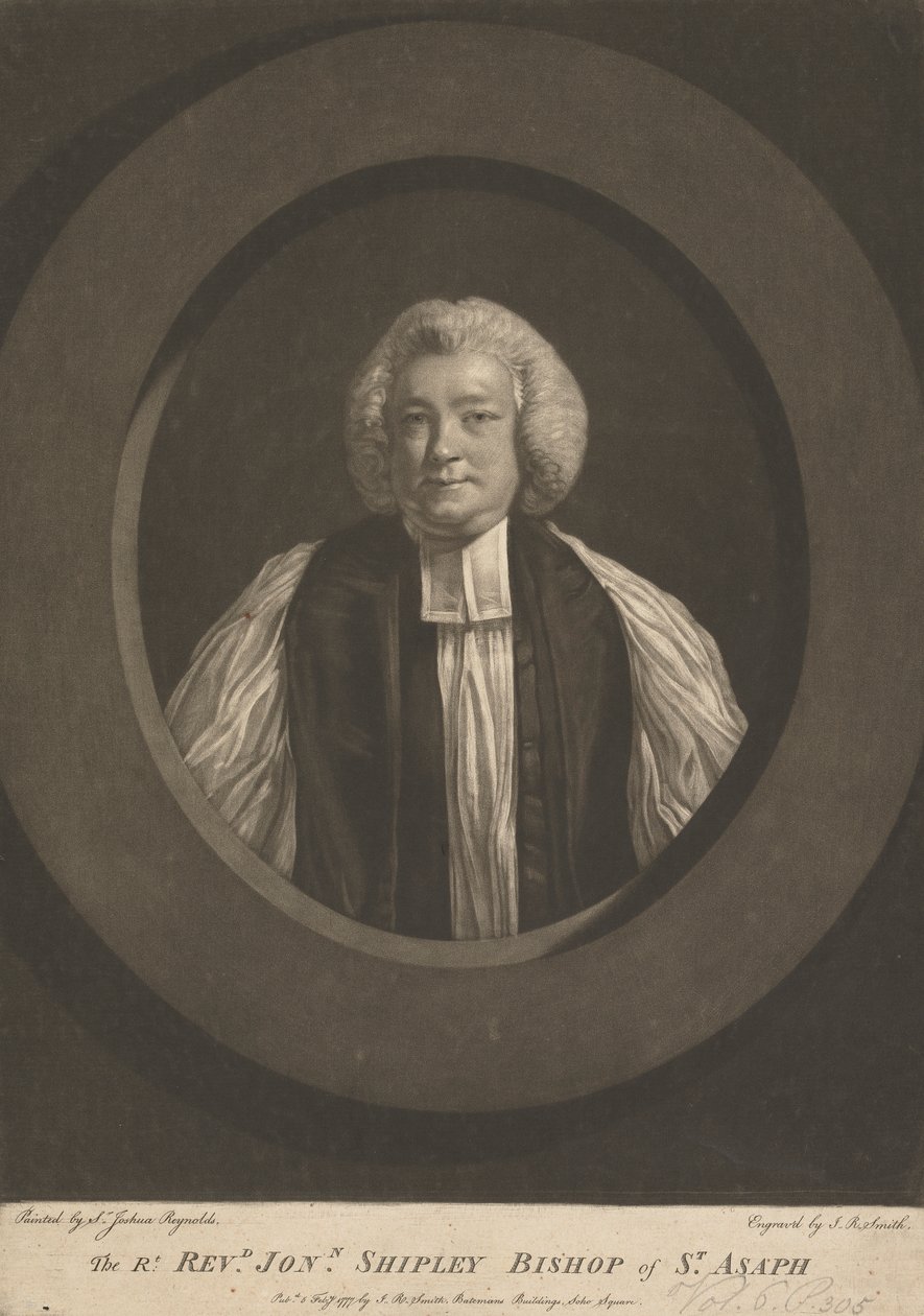 Reverend Jonathan Shipley, biskup ze St. Asaph od John Raphael Smith