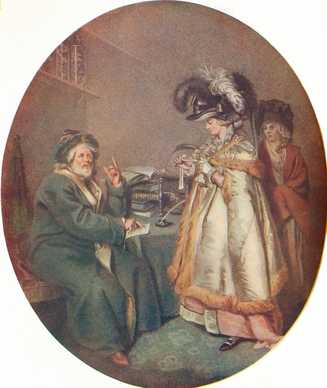 „Důvěřivá dáma a astrolog“, 1786 od John Raphael Smith