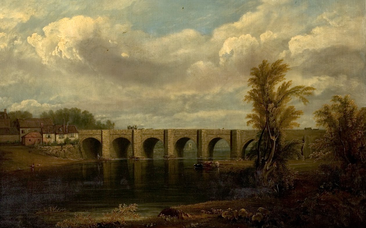 Old Trent Bridge, Nottingham, 1825 od John Rawson Walker