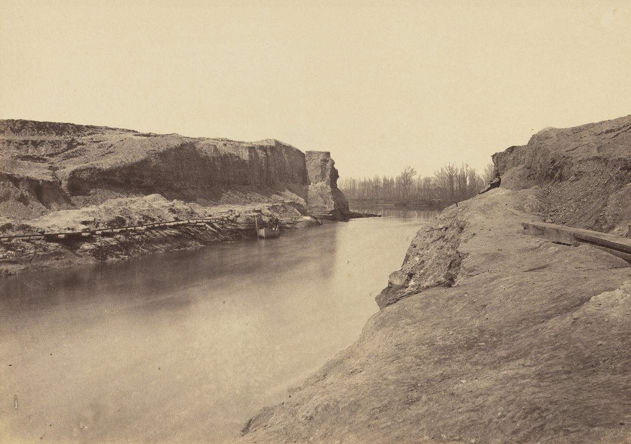 Dutch Gap Canal, James River., březen 1864 od John Reekie