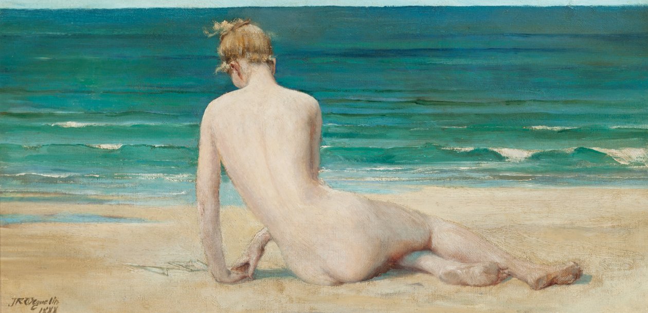 Nahý sedící na břehu, 1888 od John Reinhard Weguelin
