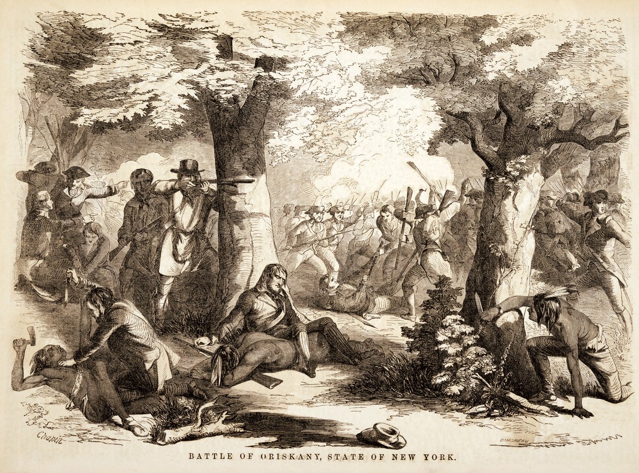 Bitva u Oriskany, stát New York, pub. 1867 od John Reuben Chapin