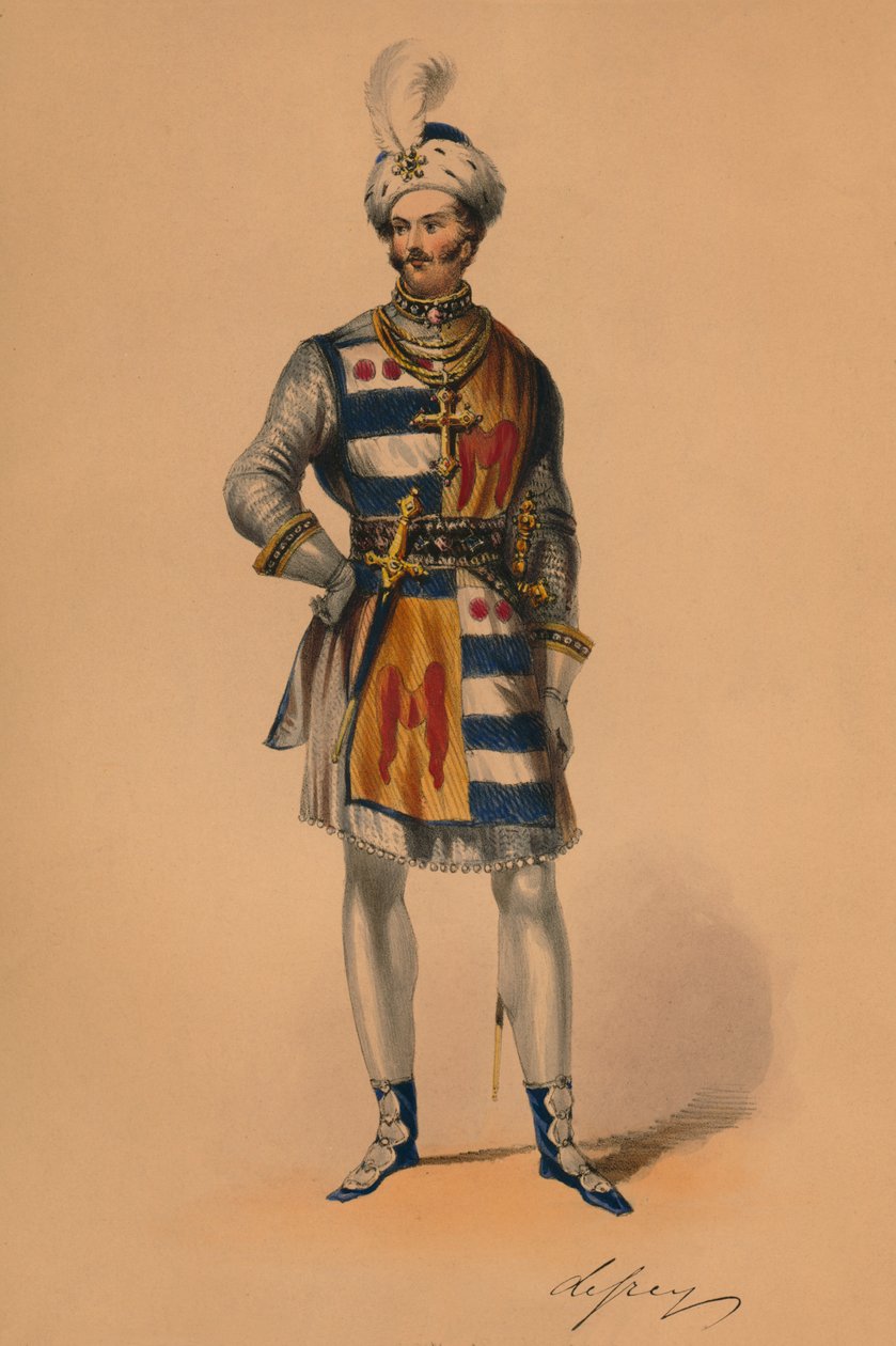 Host v kostýmu pro královnu Viktorii Bal Costumé, 12. května 1842, 1843. od John Richard Coke Smyth