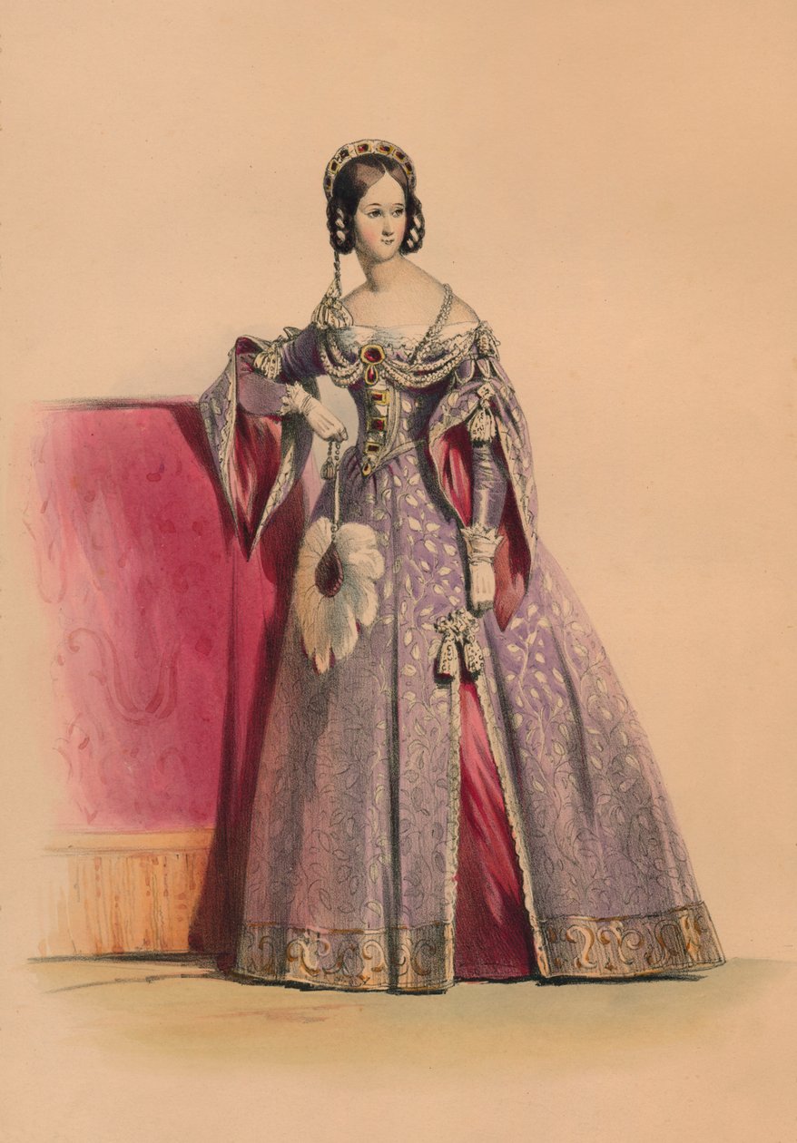 Host v kostýmu pro královnu Viktorii Bal Costumé, 12. května 1842, 1843. od John Richard Coke Smyth