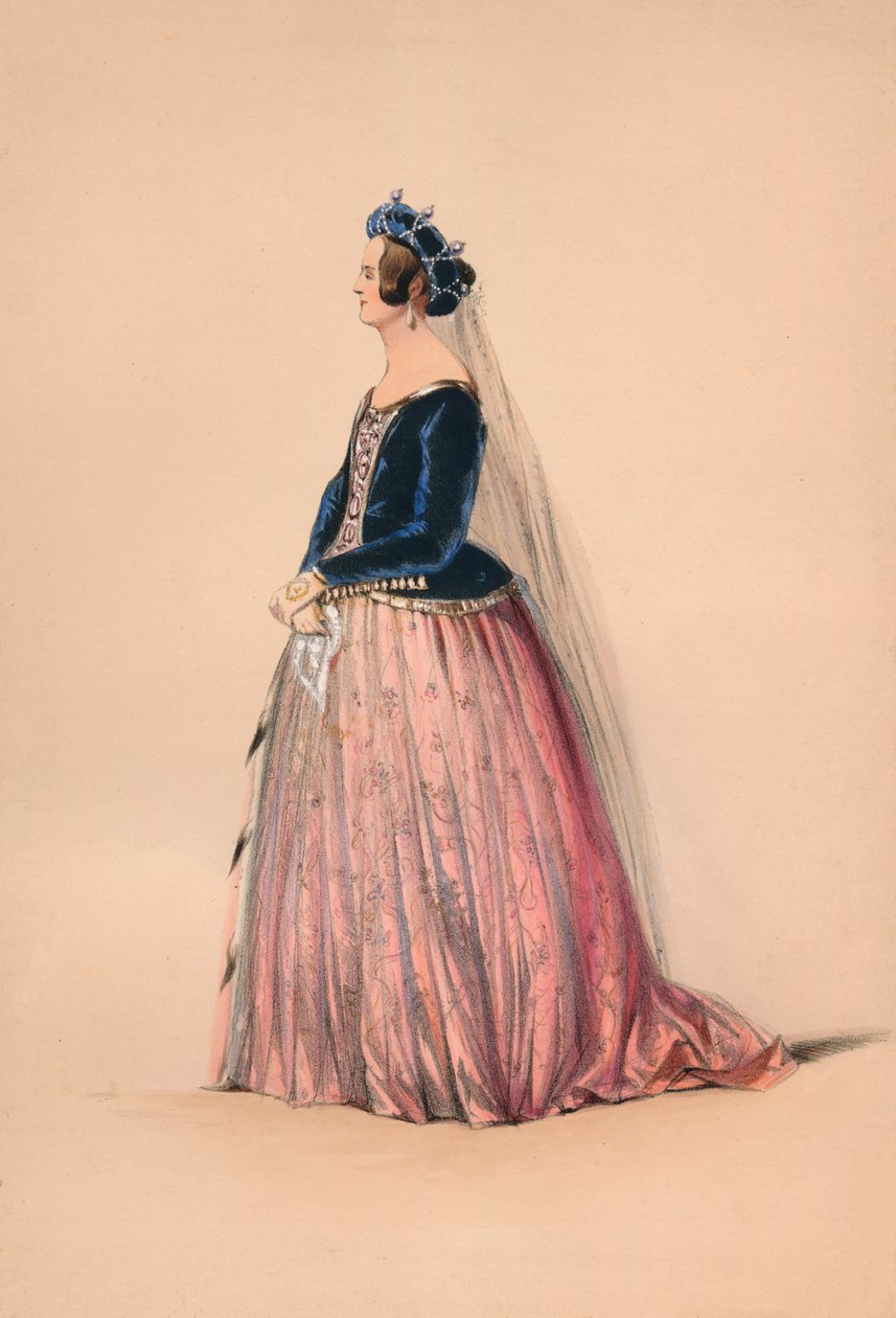 Host v kostýmu pro královnu Viktorii Bal Costumé, 12. května 1842, 1843. od John Richard Coke Smyth