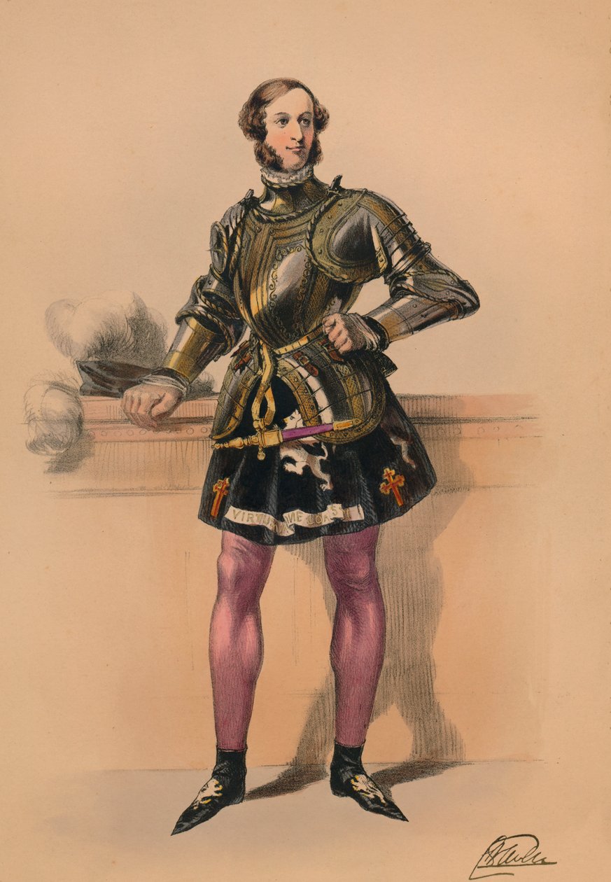 Host v kostýmu pro královnu Viktorii Bal Costumé, 12. května 1842, 1843. od John Richard Coke Smyth