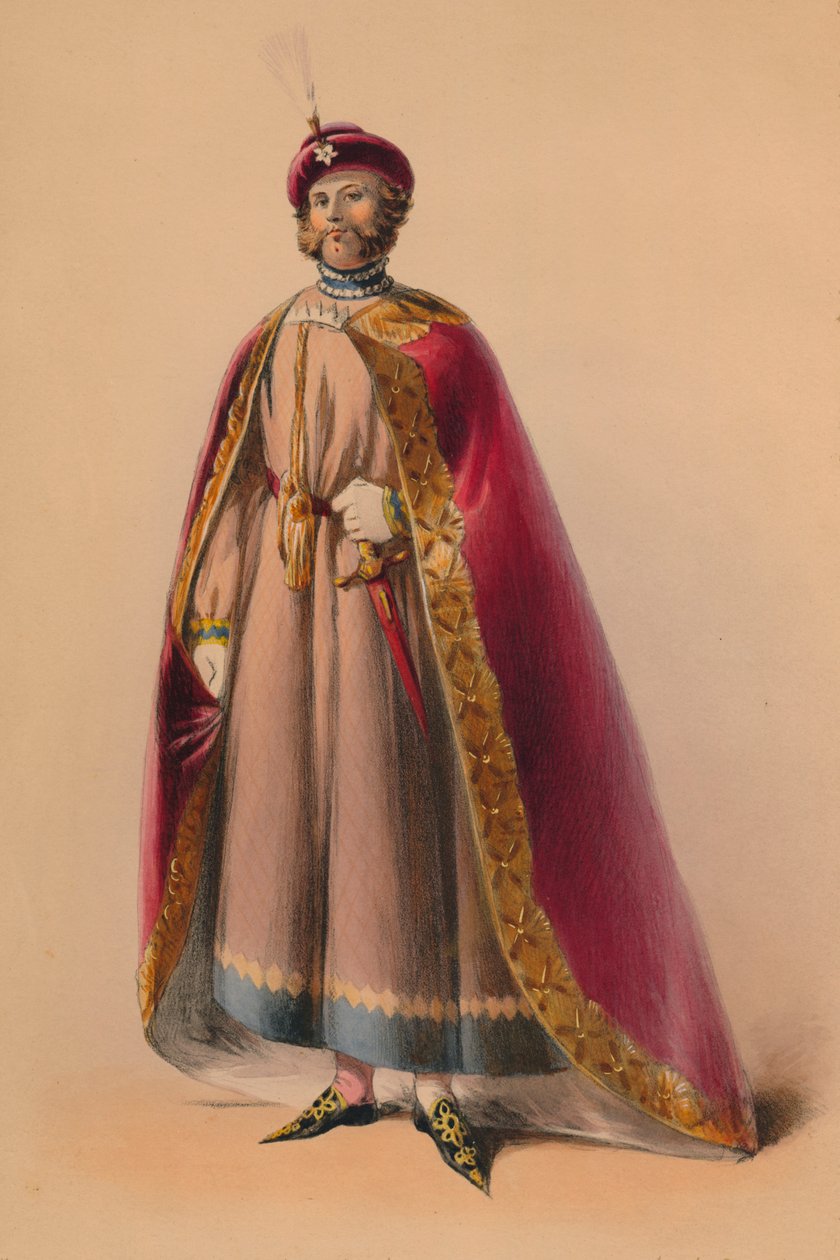 Host v kostýmu pro královnu Viktorii Bal Costumé, 12. května 1842, 1843. od John Richard Coke Smyth