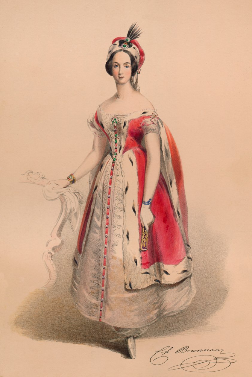 Host v kostýmu pro královnu Viktorii Bal Costumé, 12. května 1842, 1843. od John Richard Coke Smyth