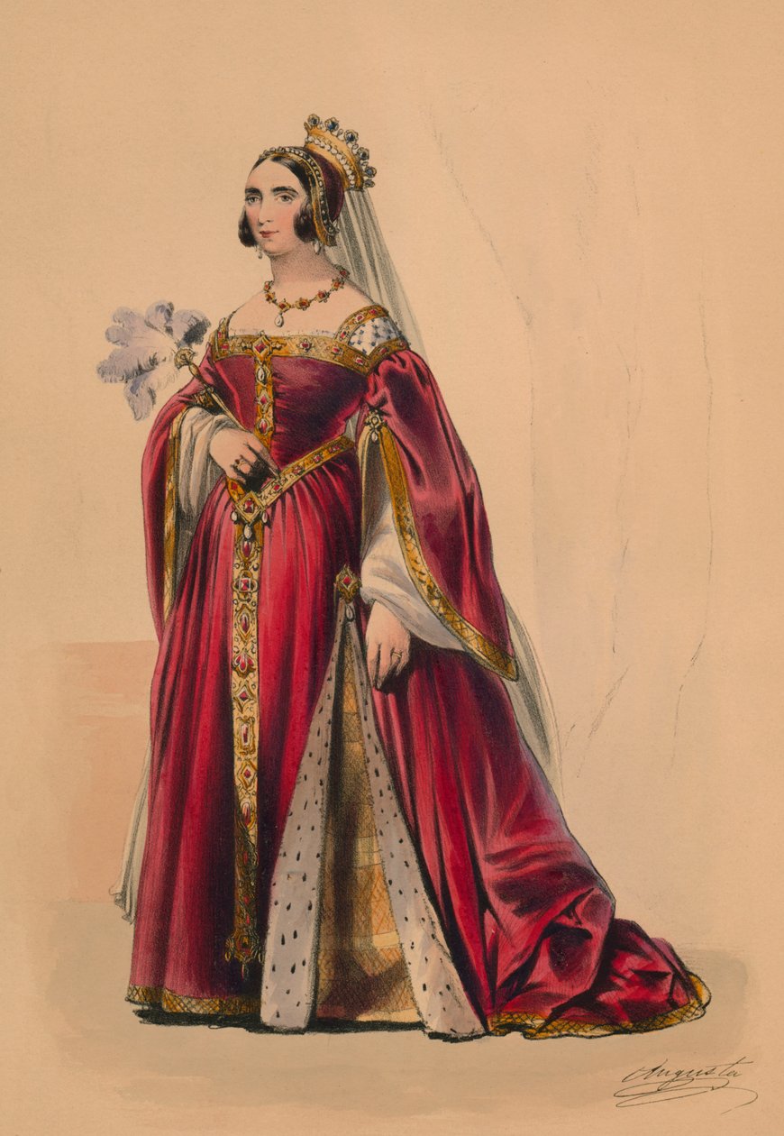 Host v kostýmu pro královnu Viktorii Bal Costumé, 12. května 1842, 1843. od John Richard Coke Smyth