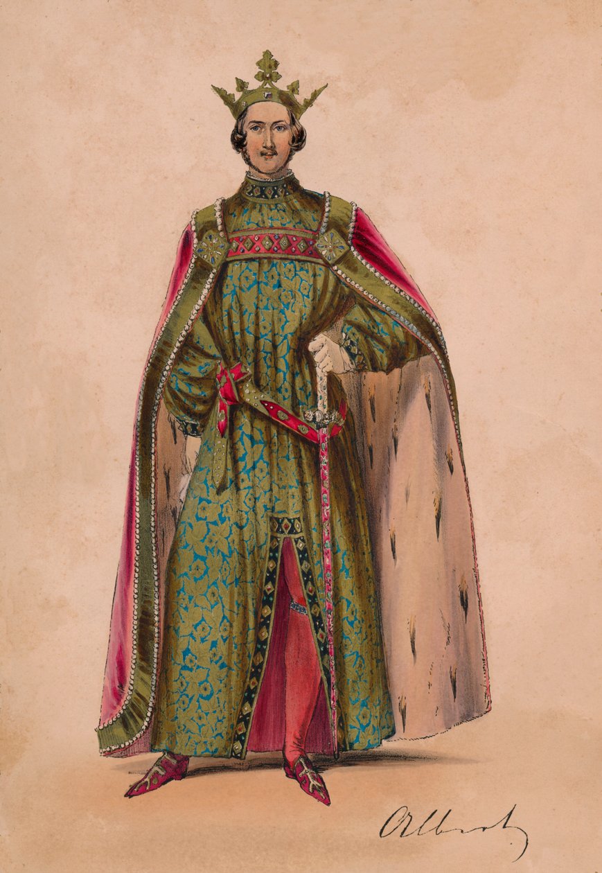 Princ Albert v kostýmu jako Plantagenet King Edward III pro Bal Costumé, 12. května 1842, 1843. od John Richard Coke Smyth