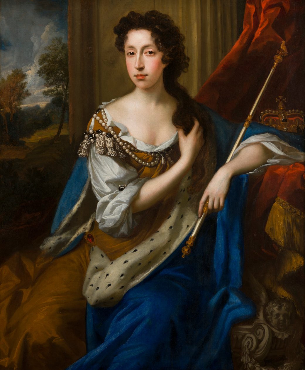 Portrét královny Marie II Modeny (1662-1694), kolem 1682-91 (olej na plátně) od John Riley
