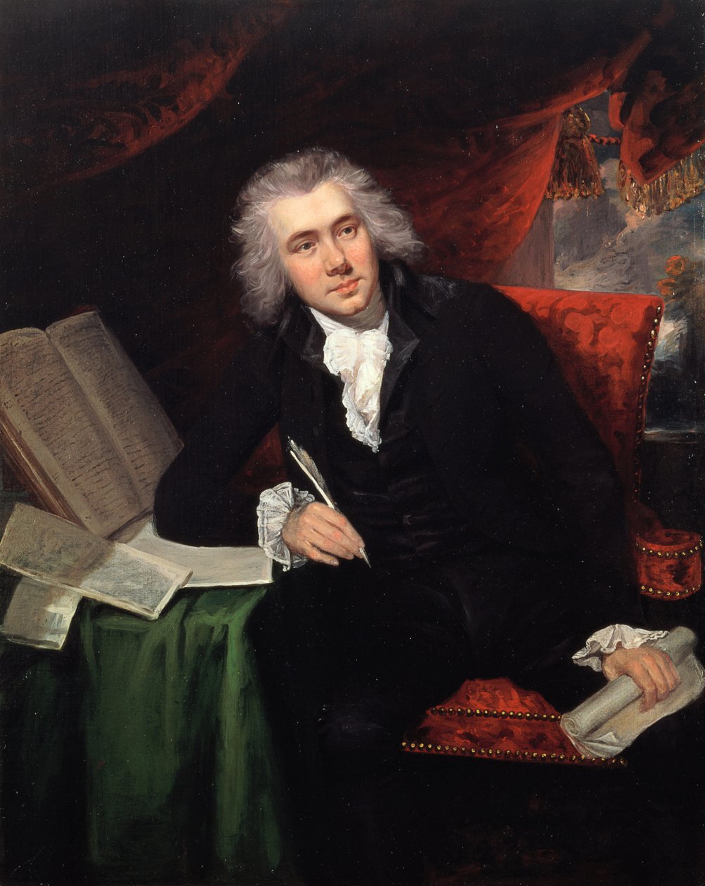 Portrét Williama Wilberforce (1759-1833) ve věku 29 let (olej na plátně) od John Rising