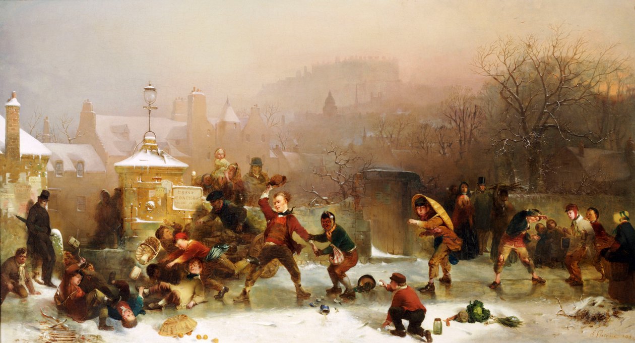 Skluzavka pod hradem, Edinburgh, 1854 od John Ritchie
