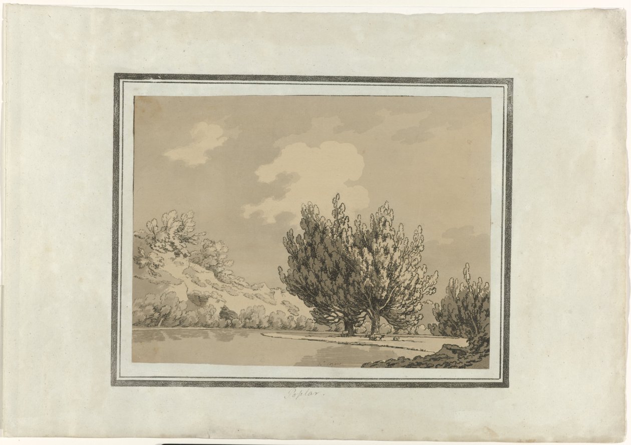Topol od John Robert Cozens (signed by artist)