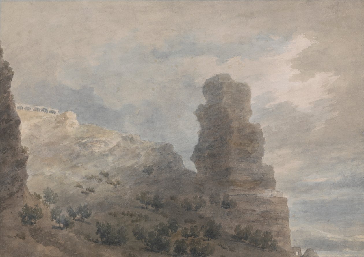 Pohled z hostince v Terracině od John Robert Cozens
