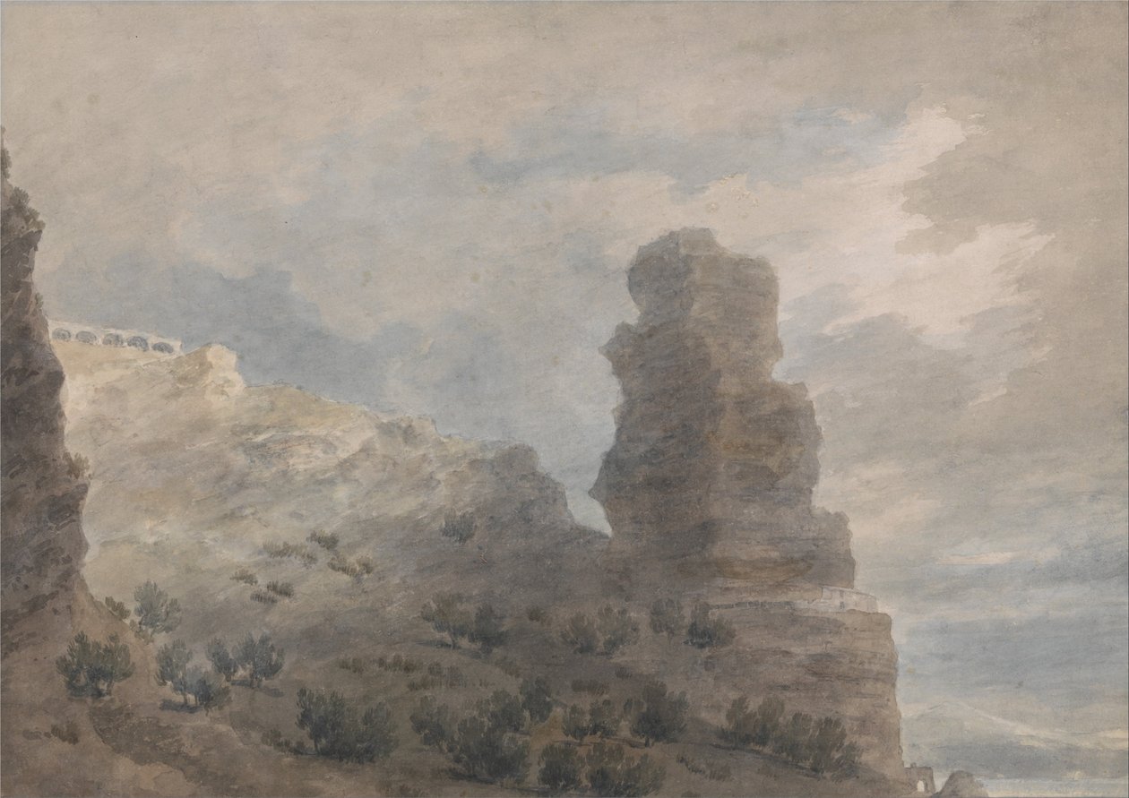 Pohled z hostince Terracina od John Robert Cozens