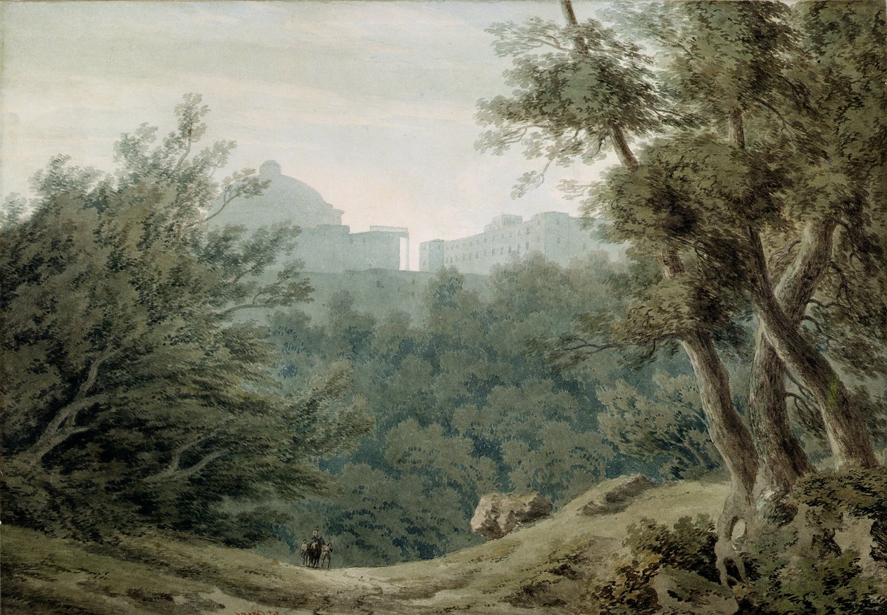 Arriccia poblíž Albano (akvarel na papíře) od John Robert Cozens