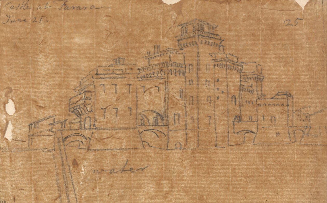 Hrad ve Ferrara, 21. června od John Robert Cozens