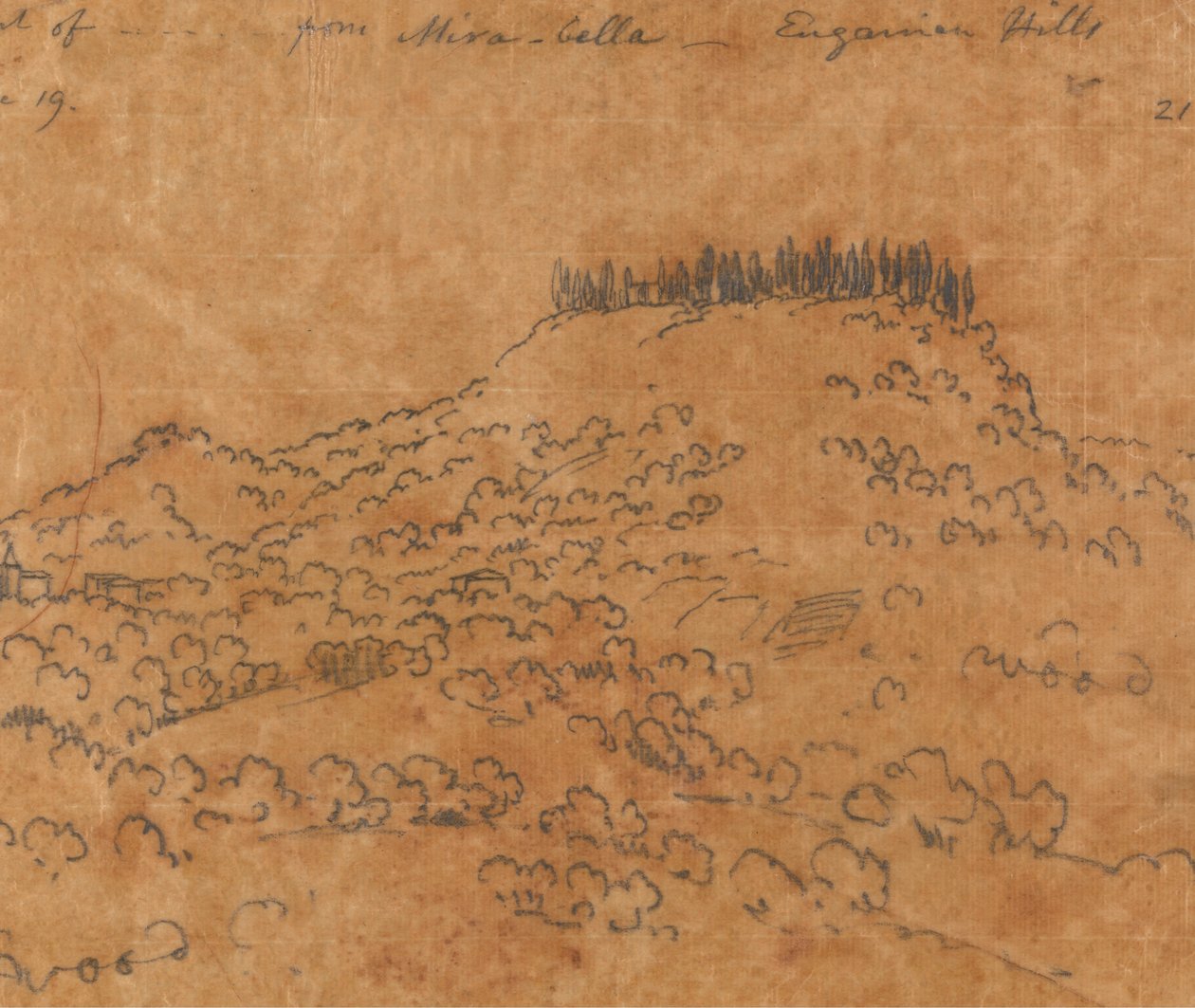 Z Mirabella, Euganean Hills, 19. června od John Robert Cozens