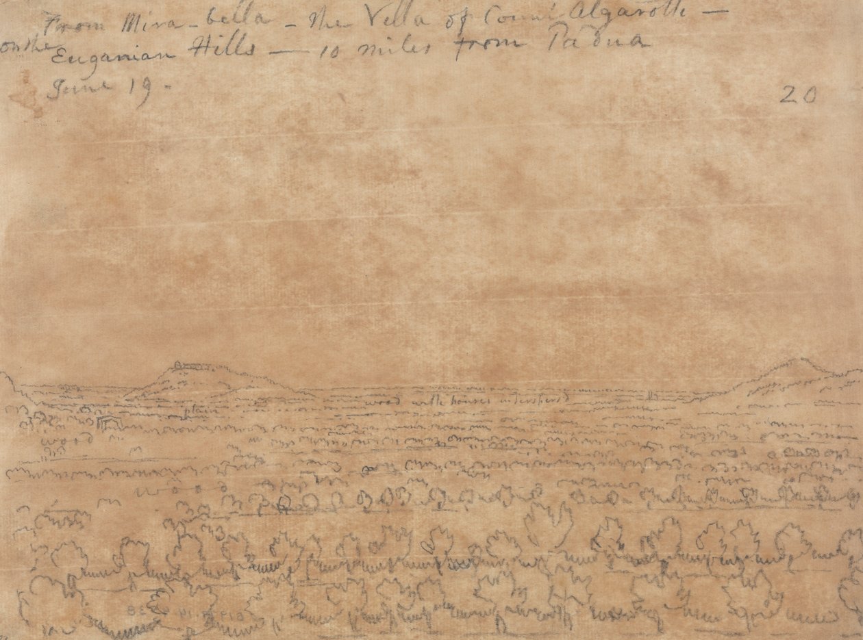Z Mirabelly, vily hraběte Algarottiho na Euganean Hills od John Robert Cozens