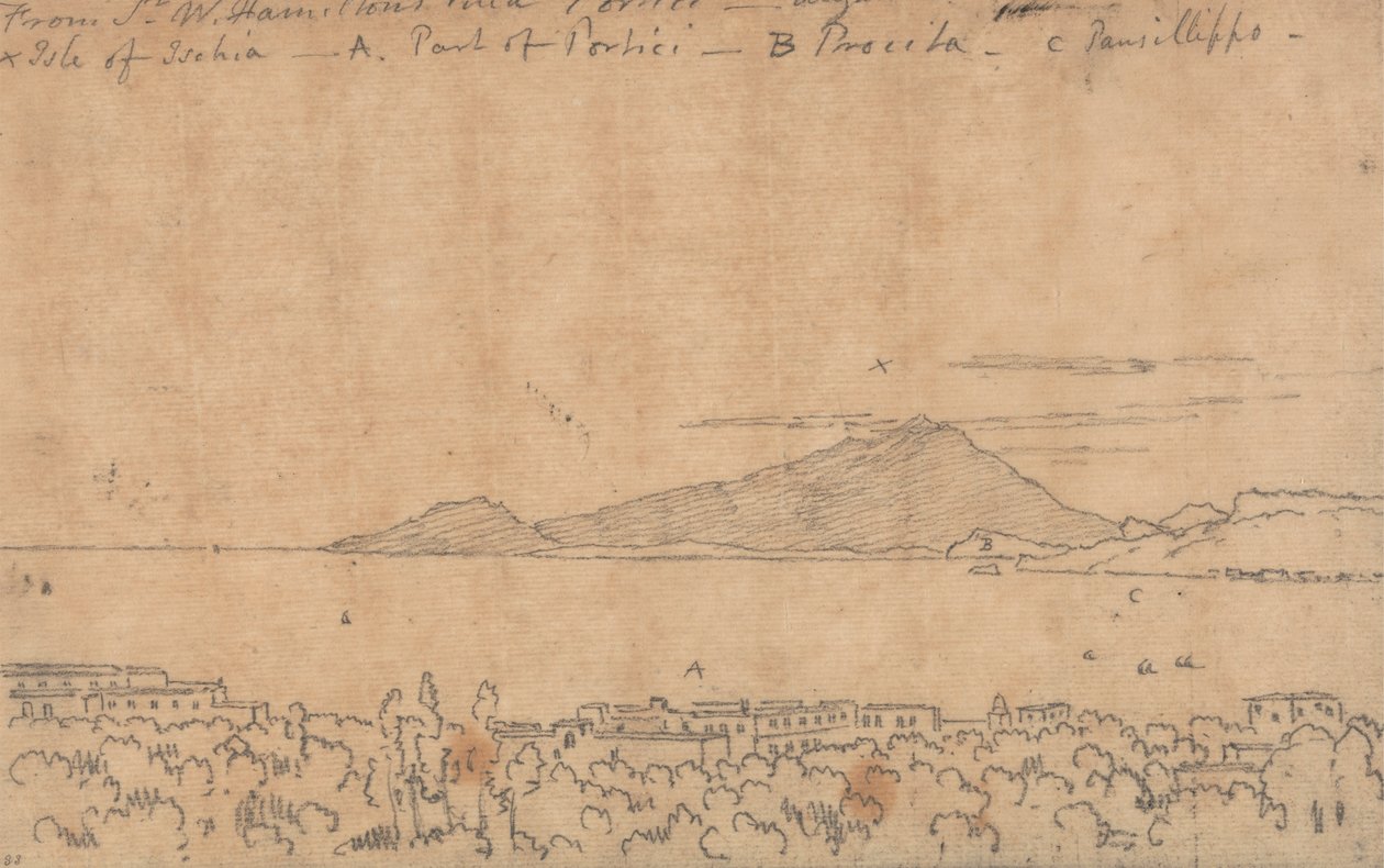 Z vily sira W. Hamiltona, Portici, 12. srpna od John Robert Cozens