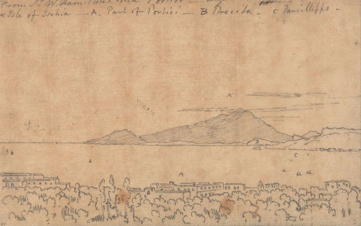 Z vily sira W. Hamiltona v Portici, 12. srpna. od John Robert Cozens