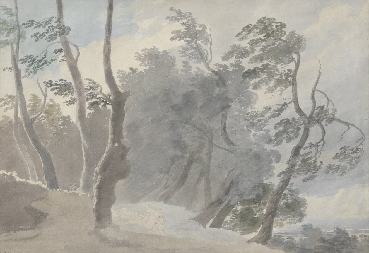 Galleria di Sopra, Albano (grafit a w / c na papíře) od John Robert Cozens