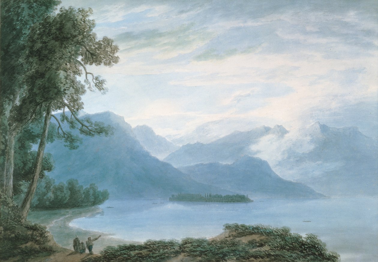 Isola Bella, jezero Maggiore (akvarel na papíře) od John Robert Cozens