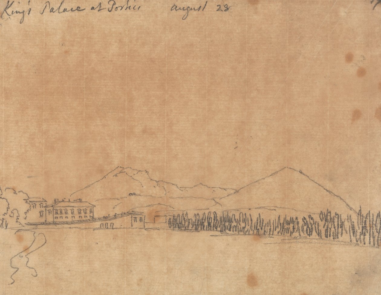 Královský palác v Portici, 28. srpna od John Robert Cozens