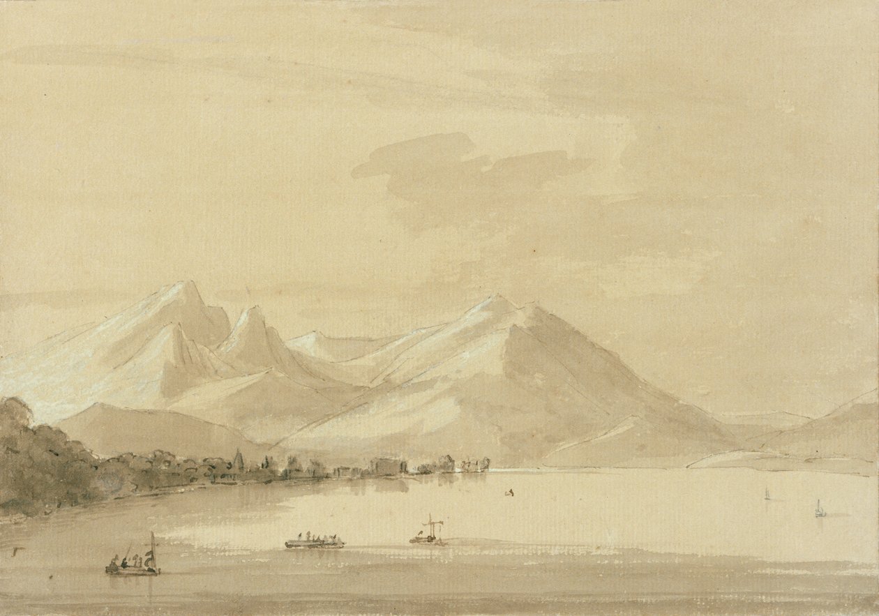 Jezero Como (tužka a mytí na papíře) (pár 111238) od John Robert Cozens