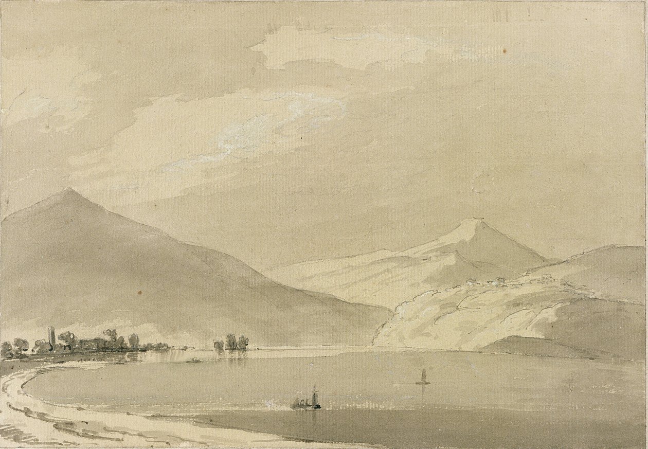 Jezero Como (tužka a mytí na papíře) (pár 111239) od John Robert Cozens