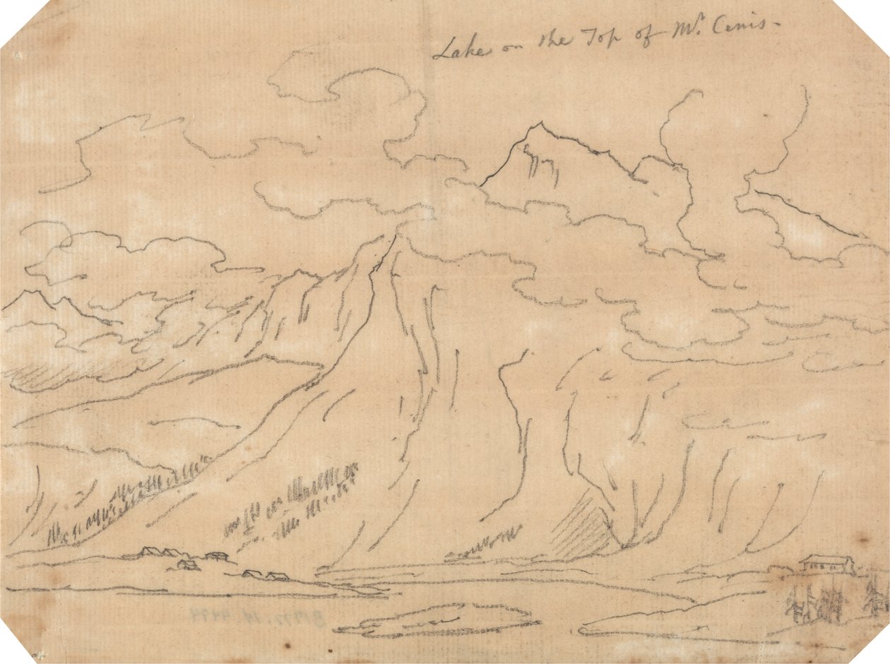 Jezero na vrcholu Mont Cenis od John Robert Cozens