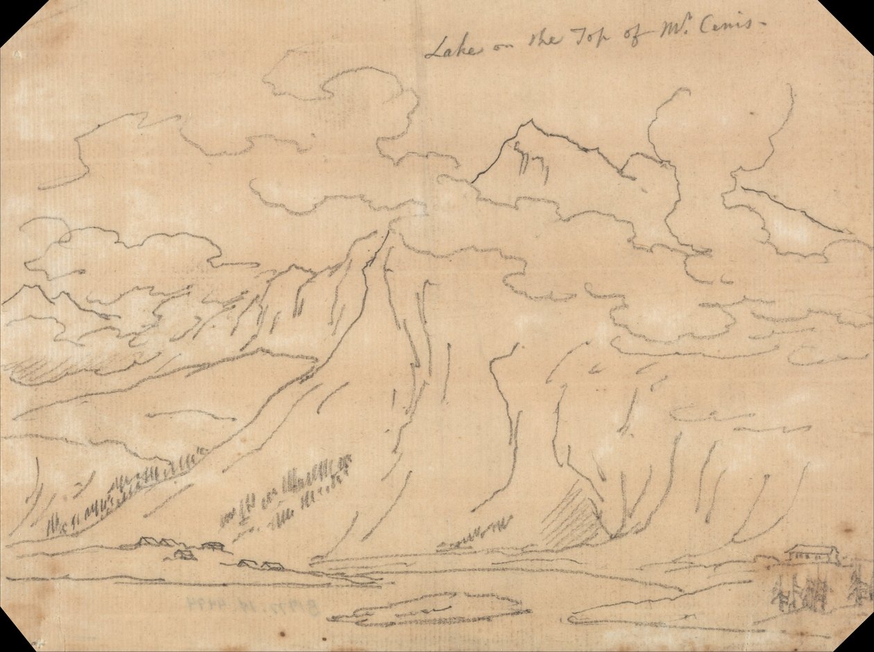 Jezero na vrcholu Mont Cenis od John Robert Cozens