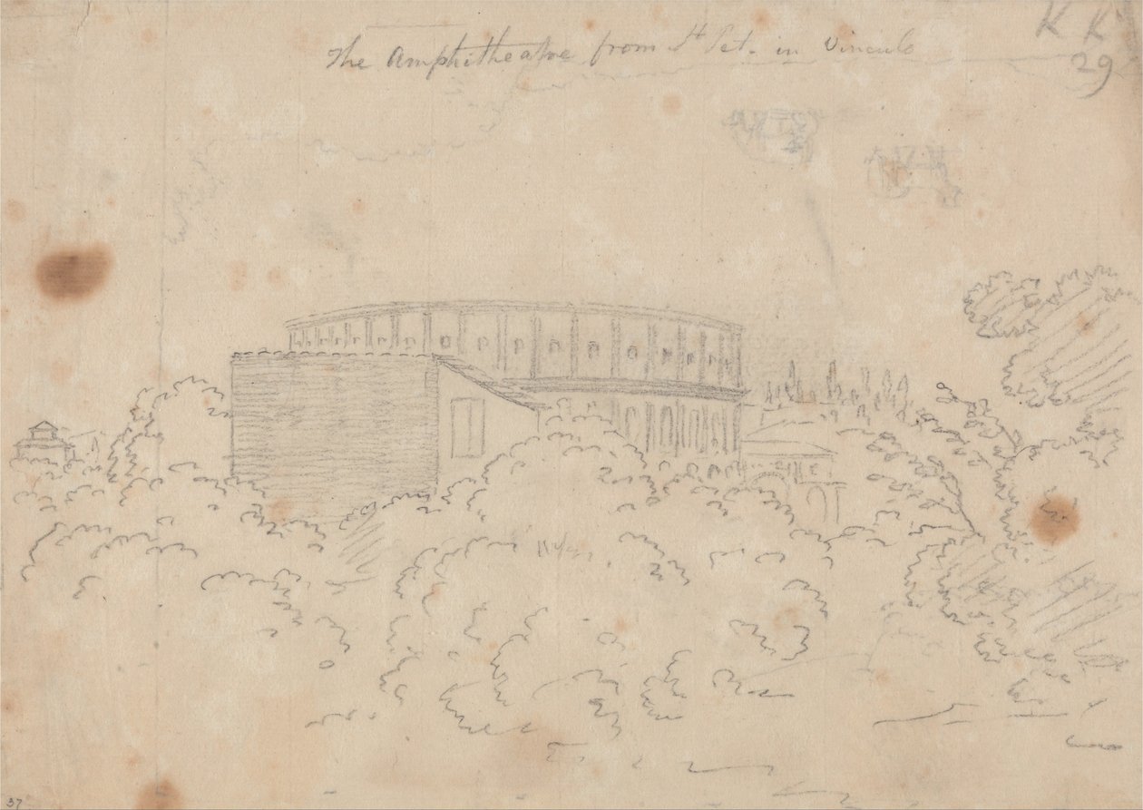 Amfiteátr z pohledu od náměstí S. Pietro in Vinculo od John Robert Cozens