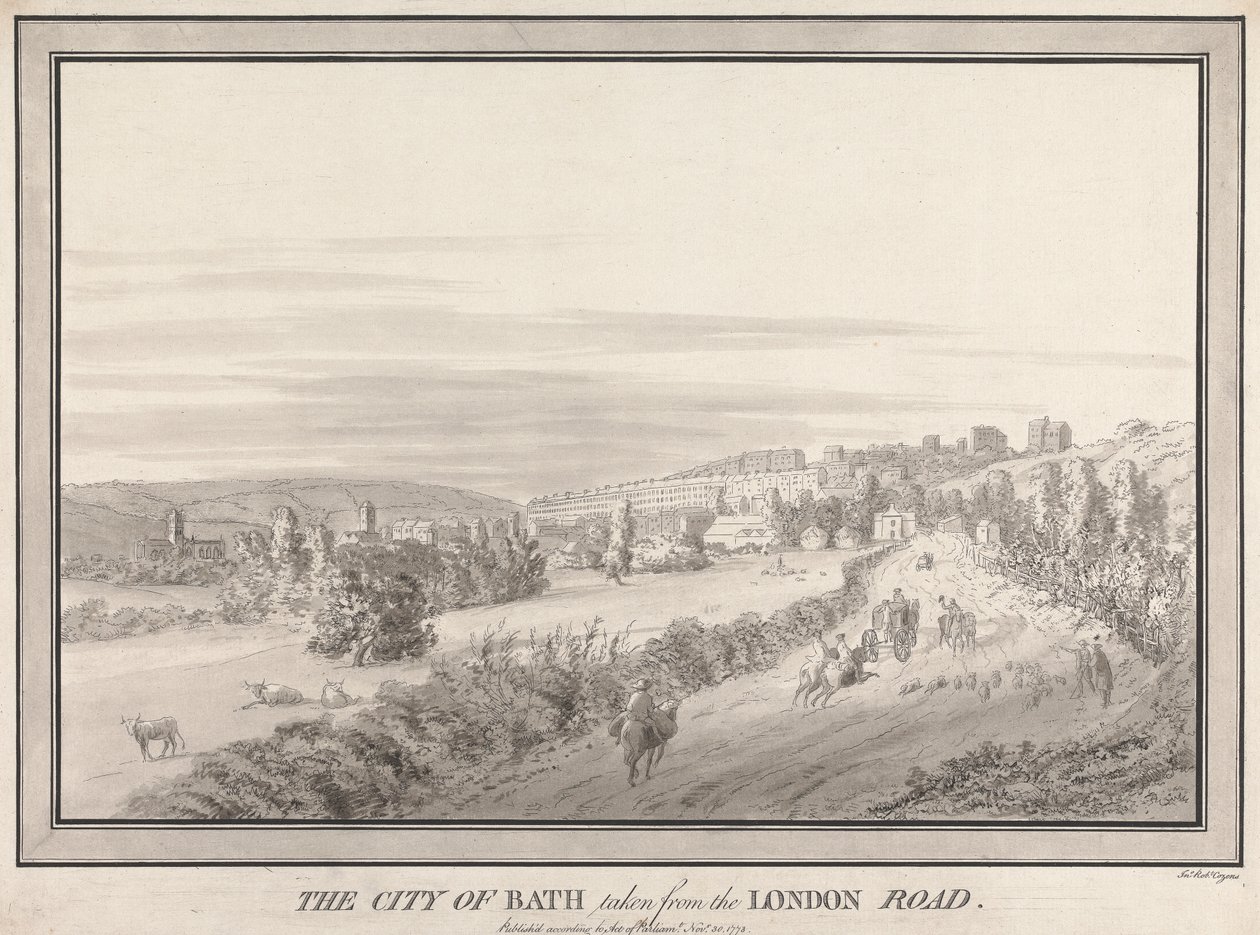 Město Bath převzato z London Road od John Robert Cozens