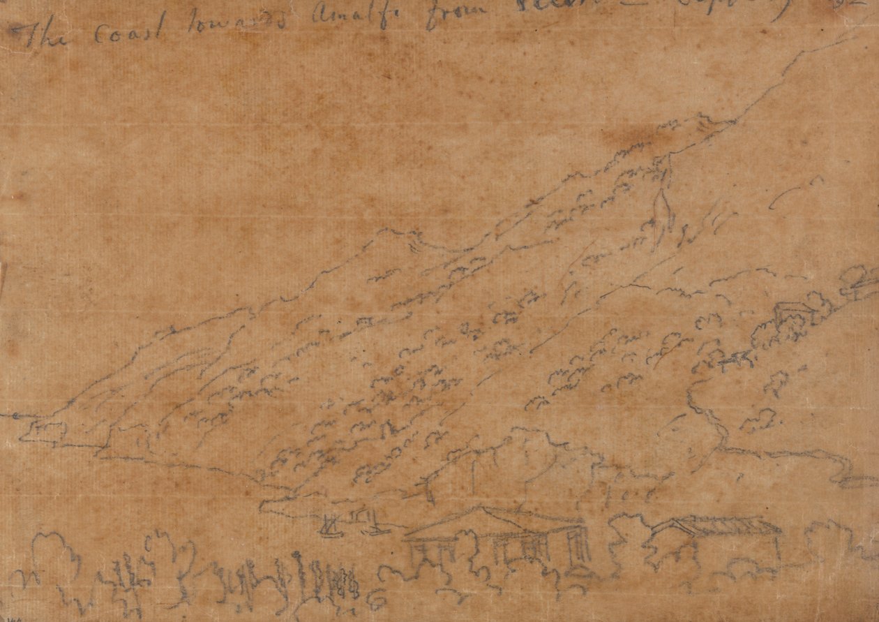 Pobřeží směrem k Amalfi z Vietri, 19. září od John Robert Cozens