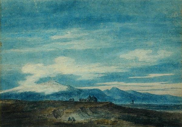 Evžanský vrch z Padovy (akvarel na papíře) od John Robert Cozens
